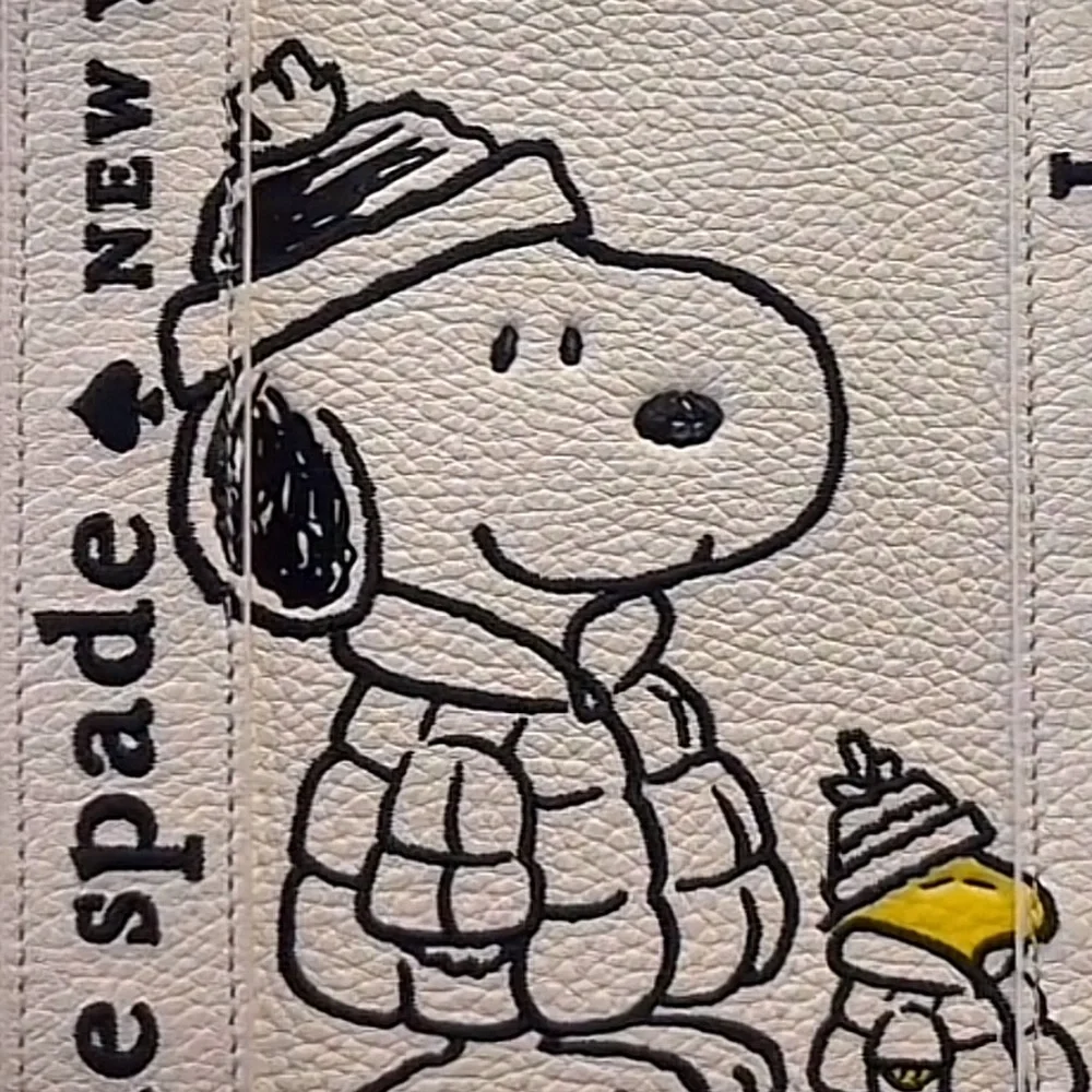 ♠️Kate Spade X Peanuts Snoopy Small Leather Tote Crossbody Bag, Cream NEW NWT - Picture 4 of 7